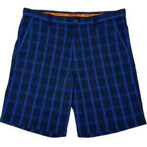 Tommy Bahama Paradise Tech Blue Plaid Golf Shorts Men 36 Stretch Resort Nautical